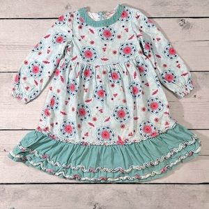 Hanna Andersson Floral Corduroy Long Sleeve Dress